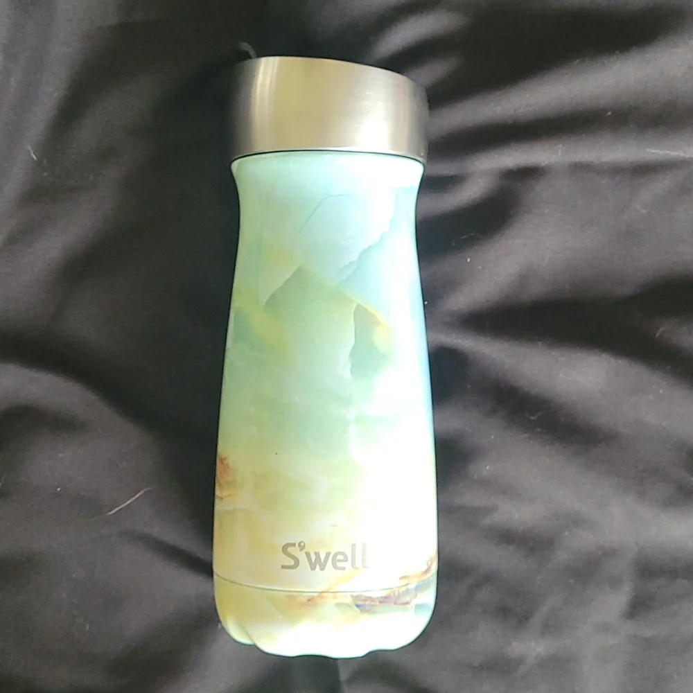 S'well green and yellow marbled hot and cold stainless steel water bottl… - Picture 1 of 15